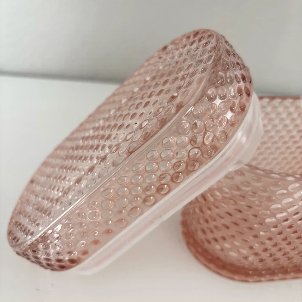 TARGET Hobnail Glass Pink Trinket Box NWT - Picture 4 of 8